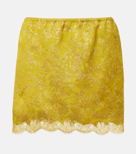 Minigonna in jacquard con lamé e pizzo - Saint Laurent - Modalova