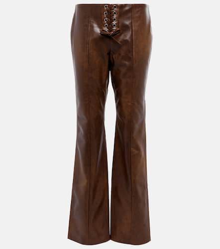 Low-rise flared faux leather pants - Rotate - Modalova