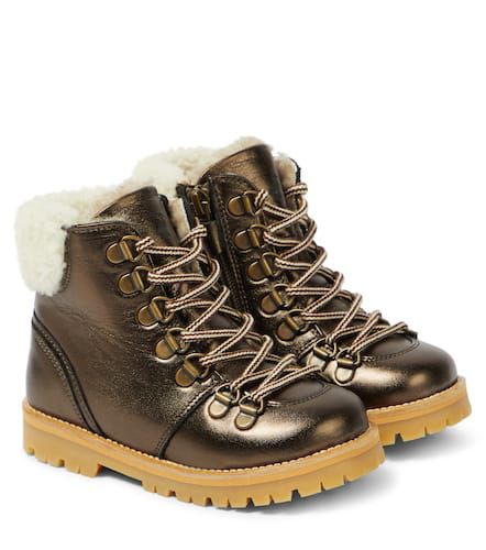 Shearling-lined leather boots - Petit Nord - Modalova