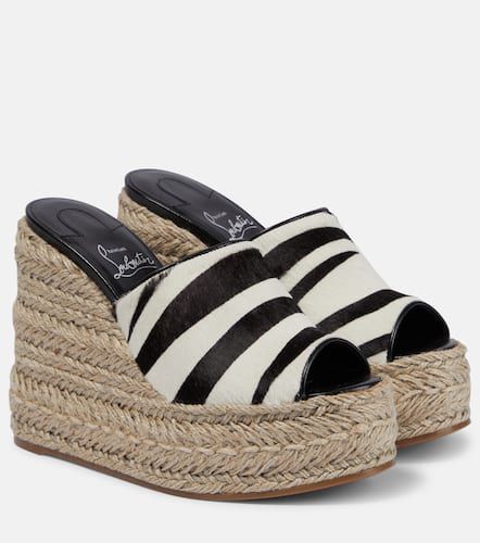 Ariella zebra-print calf hair espadrille wedges - Christian Louboutin - Modalova