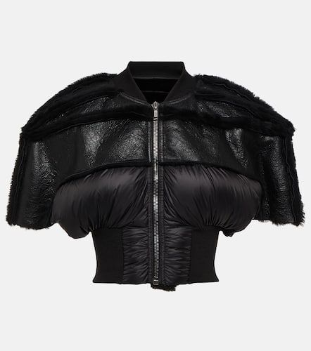 Shearling-trimmed leather and down jacket - Rick Owens - Modalova