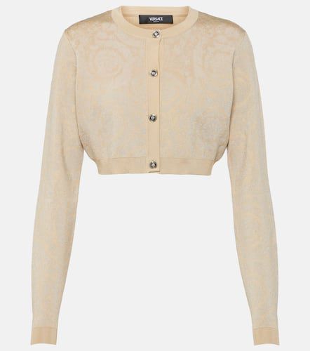 Barocco cropped lamé cardigan - Versace - Modalova