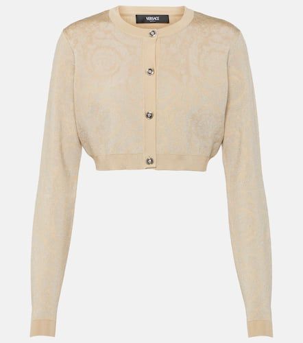 Barocco cropped lame cardigan - Versace - Modalova