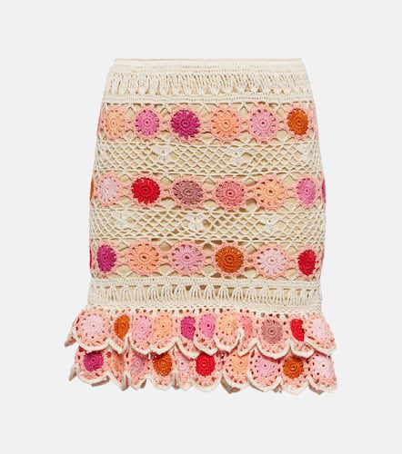 Bouquet floral cotton crochet miniskirt - Anna Kosturova - Modalova