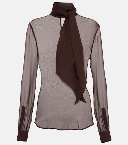 Silk crÃªpe muslin blouse - Saint Laurent - Modalova