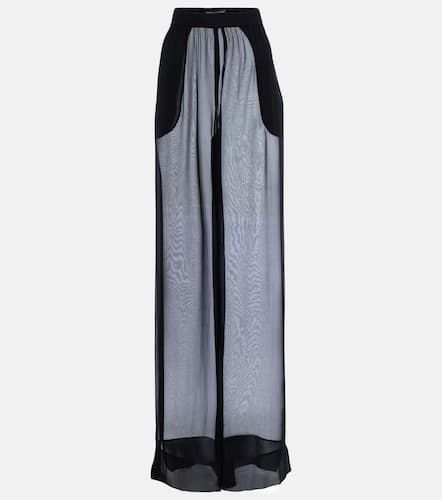 Pantalones anchos de seda translúcidos - Saint Laurent - Modalova