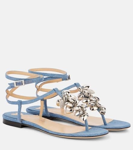 Puffy Heart embellished denim thong sandals - Mach & Mach - Modalova