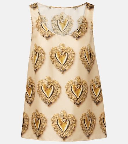 Top de satén de seda estampado - Dolce&Gabbana - Modalova