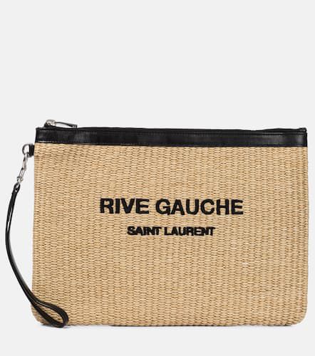 Pouch Rive Gauche de rafia - Saint Laurent - Modalova