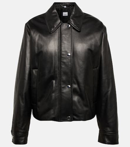 Embroidered padded leather jacket - Burberry - Modalova