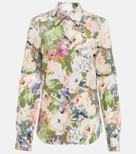 Floral cotton-blend seersucker shirt - Dries Van Noten - Modalova