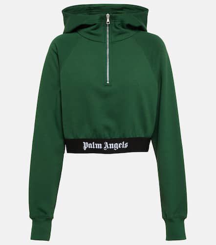Logo cotton jersey hoodie - Palm Angels - Modalova