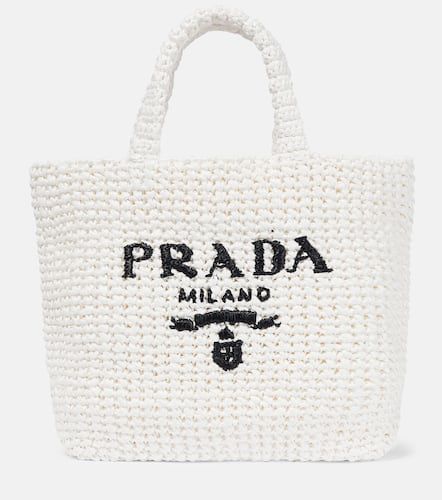 Prada Small logo crochet tote bag - Prada - Modalova