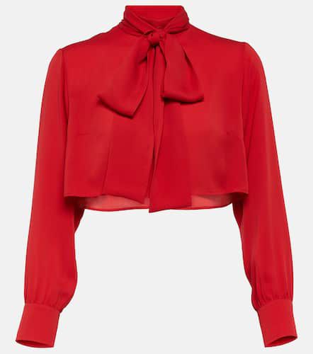 Blusa in georgette di seta con fiocco - Gucci - Modalova