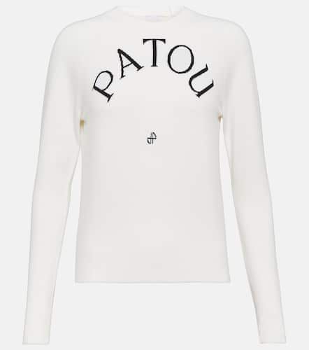 Logo wool-blend jacquard sweater - Patou - Modalova
