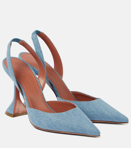 Pumps slingback Holli 95 in denim - Amina Muaddi - Modalova