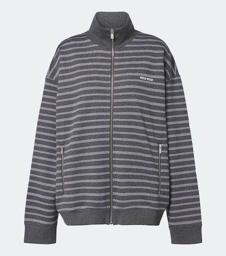 Miu Miu Pullover in cotone a righe - Miu Miu - Modalova