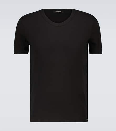 Stretch-cotton V-neck T-shirt - Tom Ford - Modalova