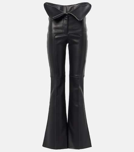 Pantalones de piel de tiro alto - Alexander McQueen - Modalova