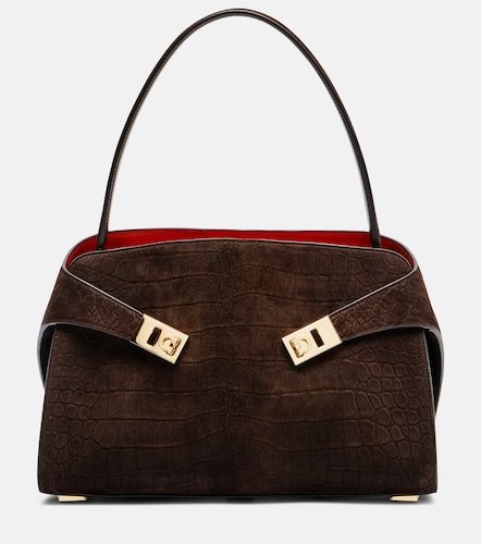 Borsa a spalla Hug Small in suede - Ferragamo - Modalova