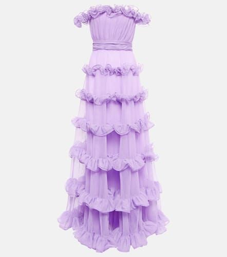 Abito lungo in tulle con scollo bardot - Giambattista Valli - Modalova