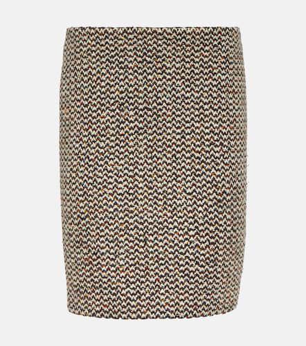 Wool and silk-blend bouclÃ© pencil skirt - Miu Miu - Modalova
