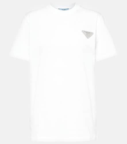 Verziertes T-Shirt aus Baumwoll-Jersey - Prada - Modalova