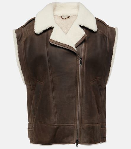 Shearling-lined leather vest - Brunello Cucinelli - Modalova