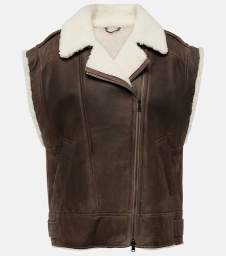 Shearling-lined leather vest - Brunello Cucinelli - Modalova