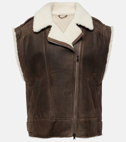 Weste aus Leder mit Shearling - Brunello Cucinelli - Modalova