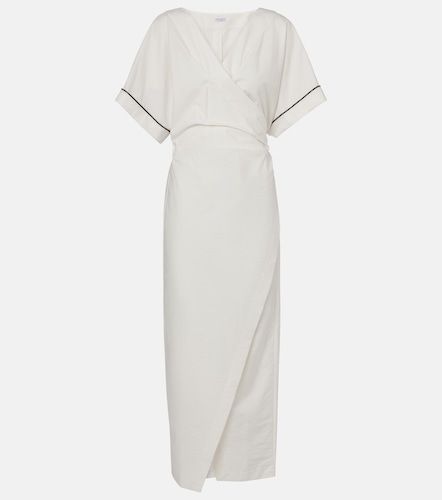 Monili cotton-blend wrap dress - Brunello Cucinelli - Modalova
