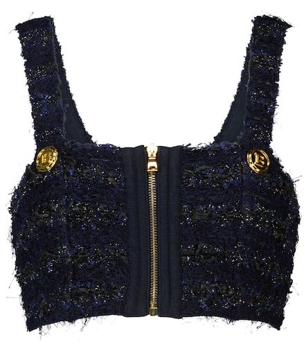 Balmain Crop top de tweed - Balmain - Modalova