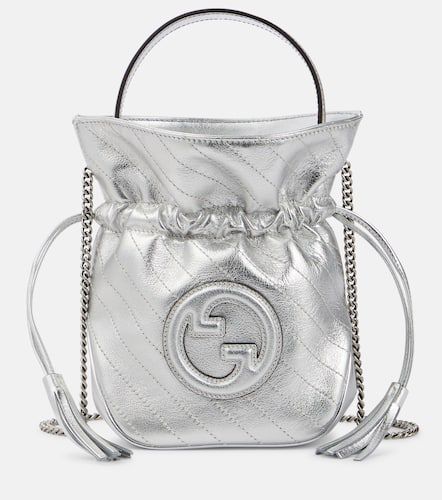 Bucket-Bag Blondie Mini aus Metallic-Leder - Gucci - Modalova