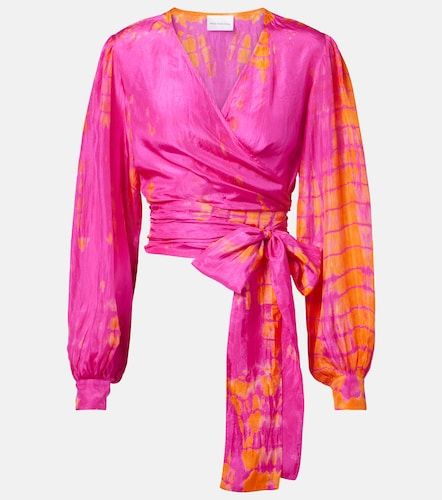 Tie-dye silk wrap top - Anna Kosturova - Modalova