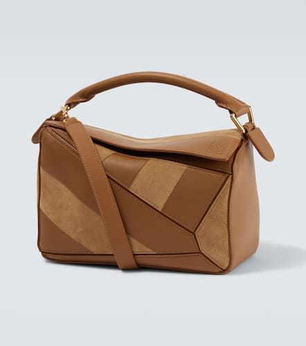 Puzzle Small leather and suede shoulder bag - Loewe - Modalova