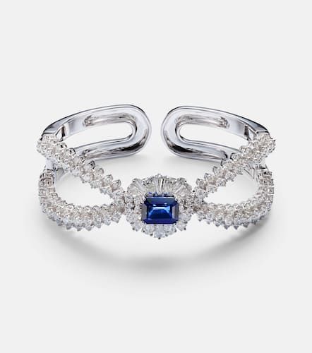 Reign Supreme 18kt white gold bangle with diamonds and sapphire - Yeprem - Modalova