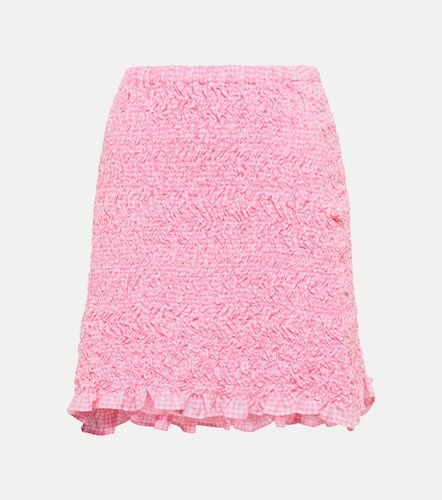 Miu Miu Smocked cotton miniskirt - Miu Miu - Modalova