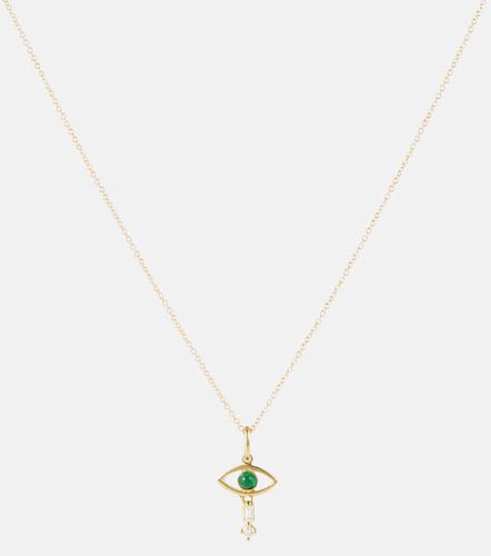 Collar de oro de 18 ct con diamantes y esmeralda - Ileana Makri - Modalova
