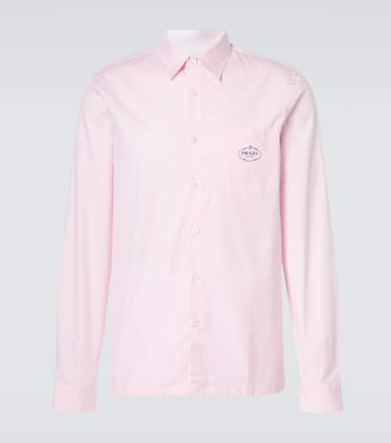 Camicia Oxford in cotone con logo - Prada - Modalova