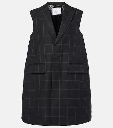 Checked down-paneled wool vest - Sacai - Modalova