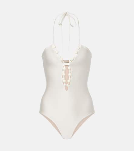 Embellished halterneck swimsuit - Adriana Degreas - Modalova