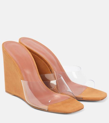 Mules Lupita Half Glass in PVC e suede - Amina Muaddi - Modalova