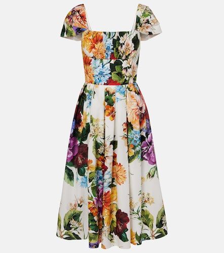 Vestido midi de algodón floral - Dolce&Gabbana - Modalova