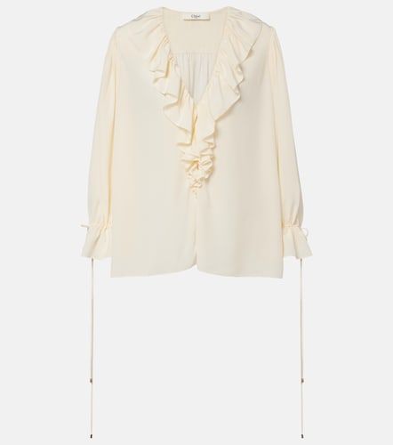 Chloé Blusa in seta con volant - Chloe - Modalova