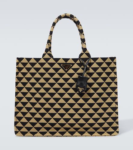 Symbole leather-trimmed tote bag - Prada - Modalova