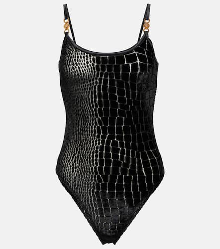Versace Croc-effect velvet bodysuit - Versace - Modalova