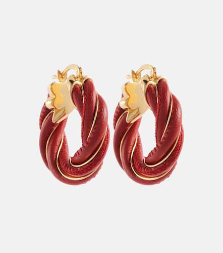 Ohrringe Twist aus Sterlingsilber und Leder, 18kt vergoldet - Bottega Veneta - Modalova
