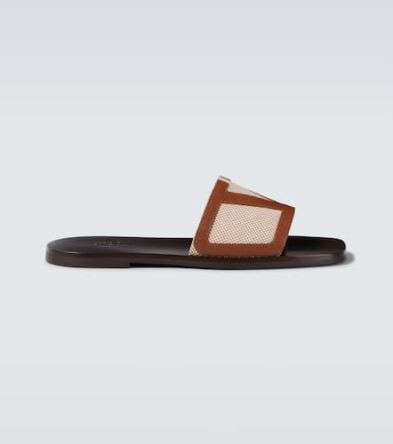 VLogo leather-trimmed slides - Valentino Garavani - Modalova