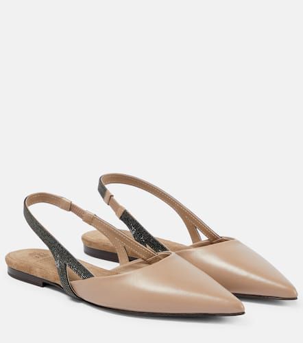 Ballerine slingback in pelle - Brunello Cucinelli - Modalova