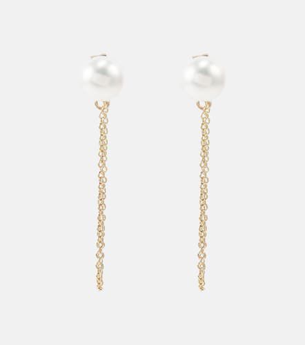 Kt gold drop earrings with pearls - Mateo - Modalova